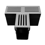 DURAL connector U-DRAIN PRO PVC silver anodized 100mm