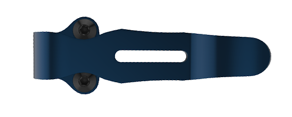 Blue PVD Two-Hole Deep Carry Pocket Clip - Side View | Benchmade Knife Co.
