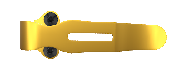 Gold PVD Deep Carry Pocket Clip - Side View | Benchmade Knife Co.