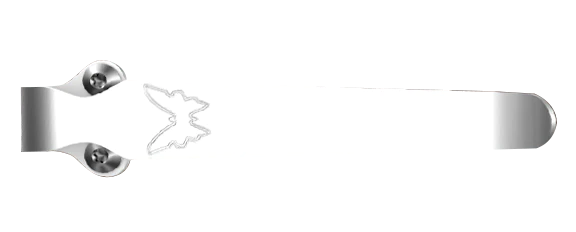 Stainless Steel Deep Carry Clip with Logo - Side View | Benchmade Knife Co.