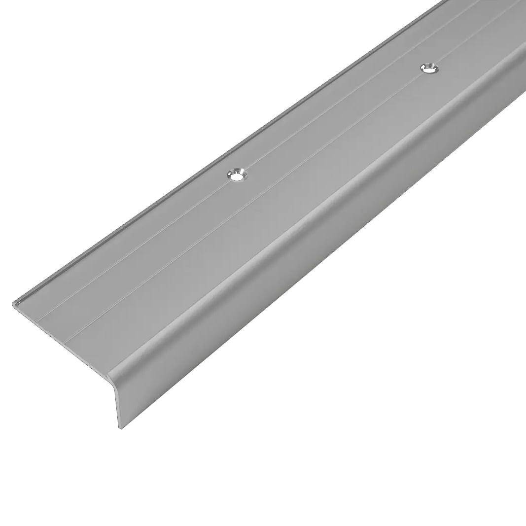 Treppenstufenprofil für 1 x Einlage 43 mm TREDSAFE Aluminium eloxiert silber 26mm 250cm