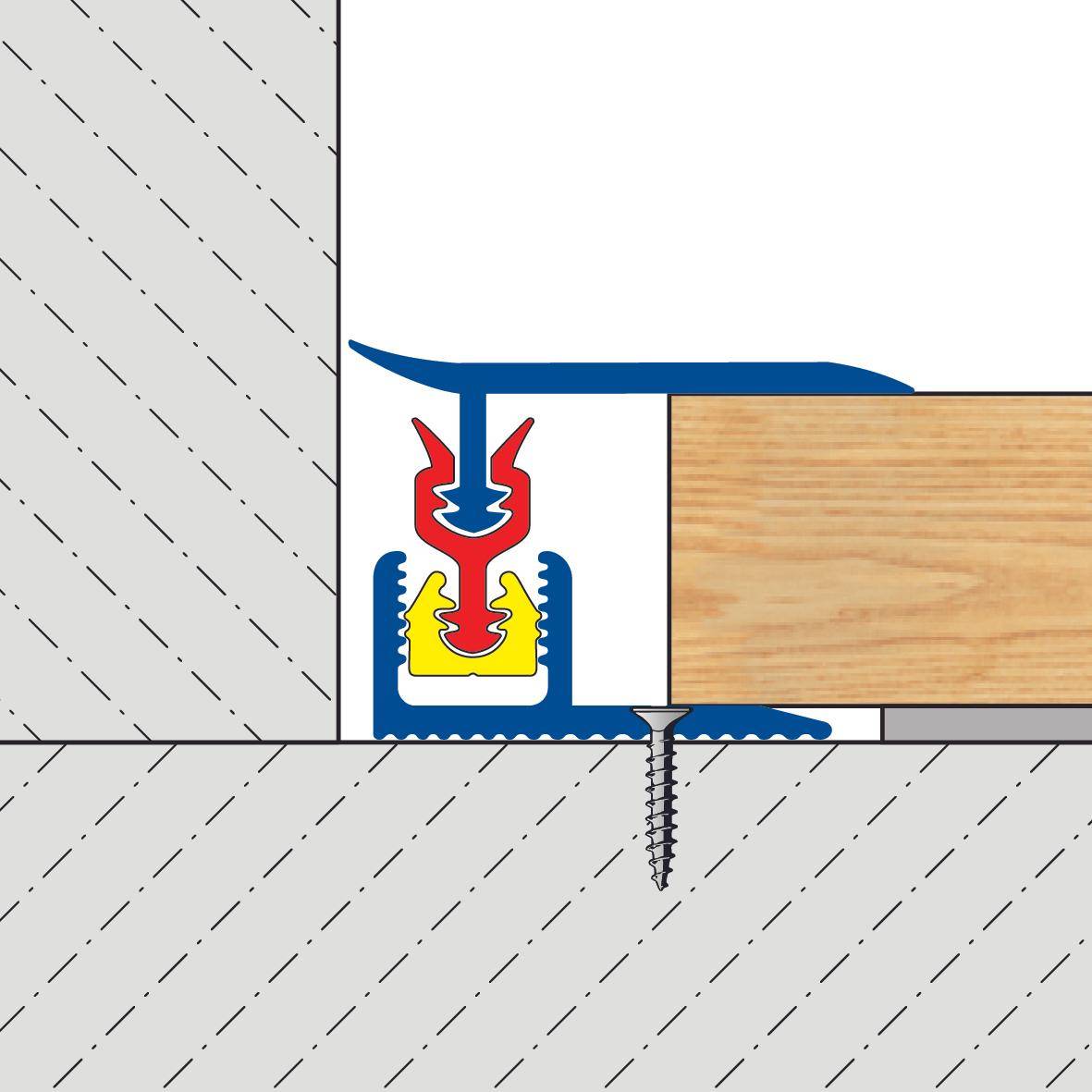Wandanschlussprofil CLIPPER BORDER Aluminium eloxiert silber 45457mm 100cm