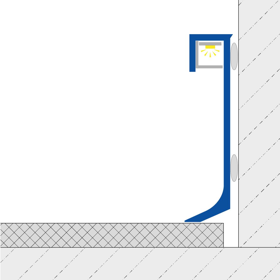 DURAL Plinthe éclairante CONSTRUCT LED aluminium anodisé titane 60mm 250cm