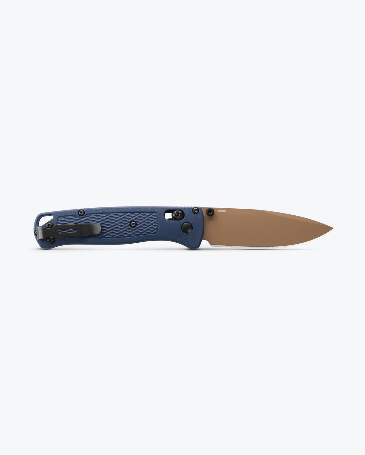 Bugout® Crater Blue Grivory® - Back Side Opened View | Benchmade Knife Co.