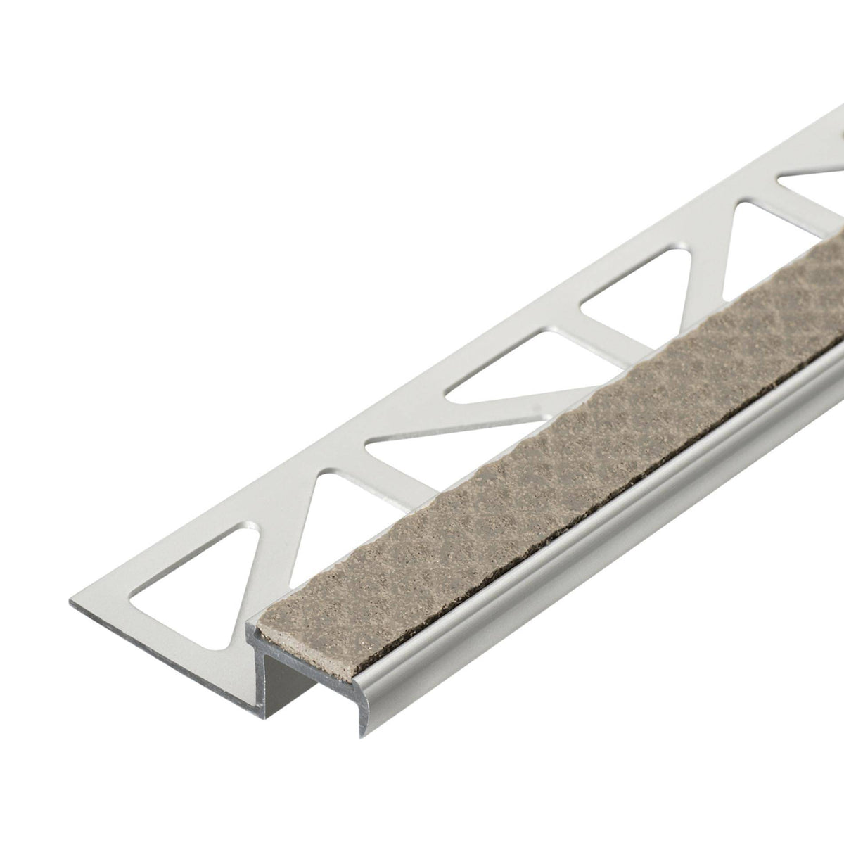Treppenstufenprofil mit Einlage 13 mm DIAMONDSTEP Aluminium eloxiert sand 11mm 250cm