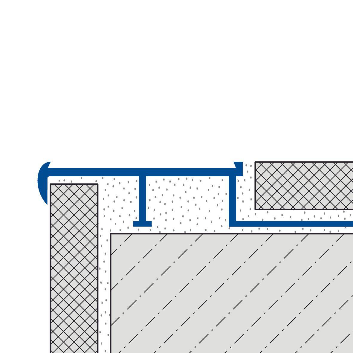 Treppenstufenprofil für Einlage 37 mm DIAMONDSTEP Aluminium eloxiert silber 9mm 250cm