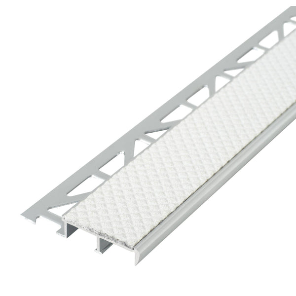 Treppenstufenprofil für Einlage 37 mm DIAMONDSTEP Aluminium eloxiert silber 9mm 250cm