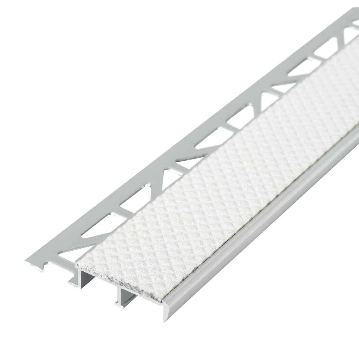 Treppenstufenprofil für Einlage 37 mm DIAMONDSTEP Aluminium eloxiert silber 9mm 250cm