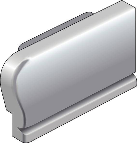DURAL end cap right DIAMONDSTEP aluminum anodized silver 11mm