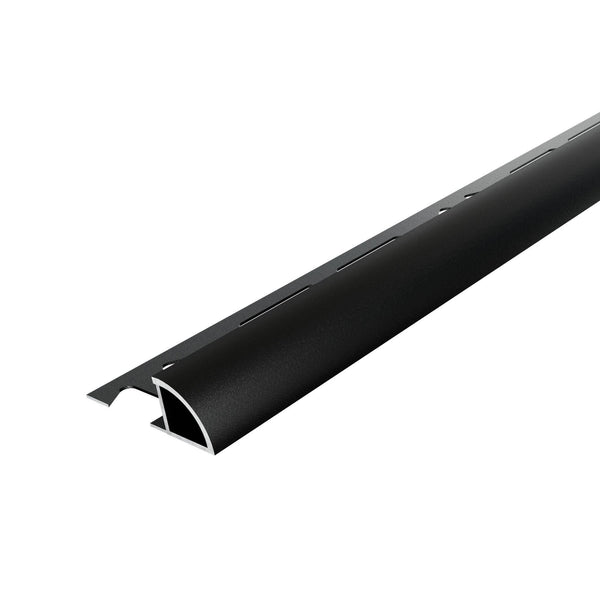 Viertelkreisprofil DURONDELL Aluminium pulverbeschichtet schwarz matt 8mm 250cm