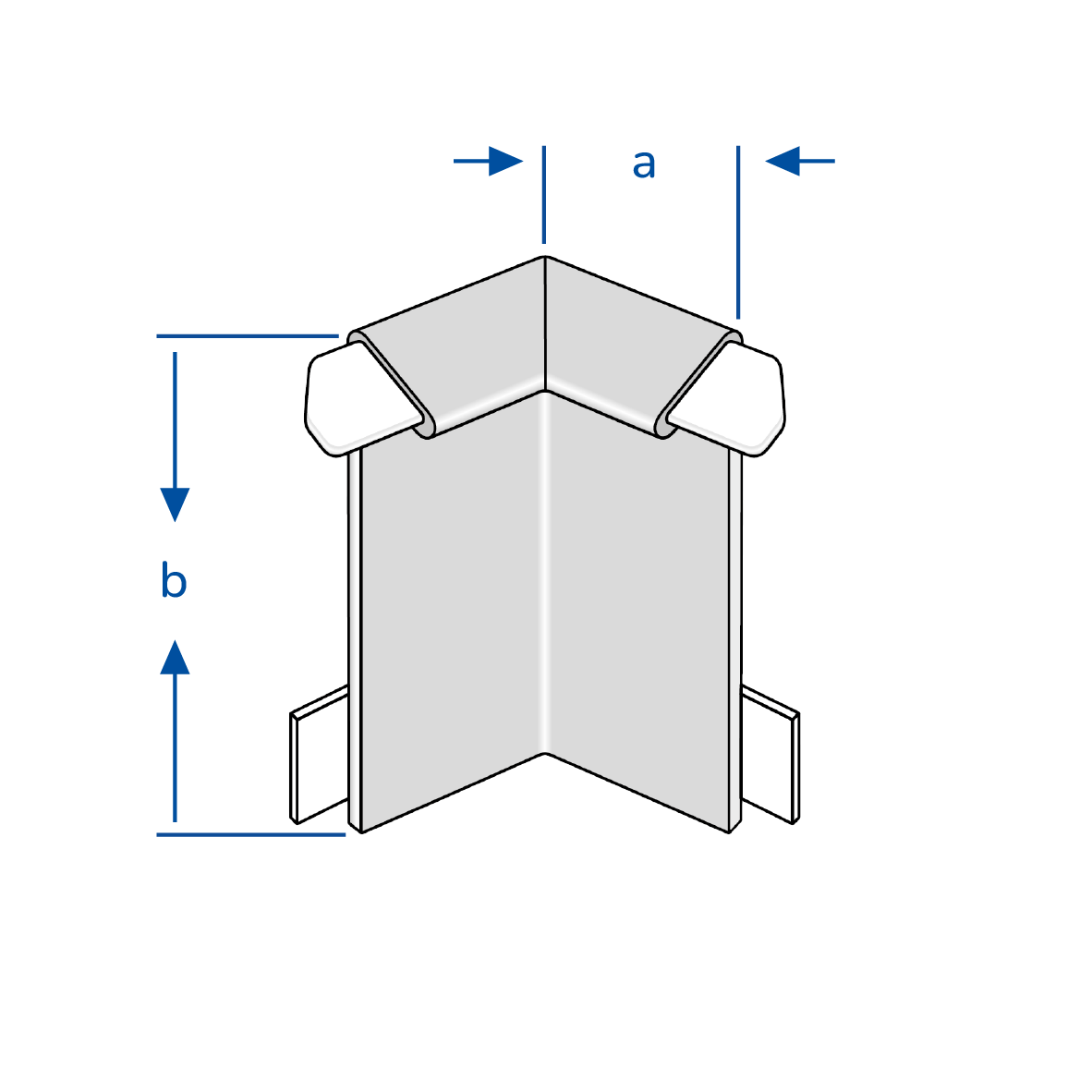 DURAL inside corner DURABAL BK aluminium anodised silver 74mm 15mm