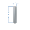 Außenecke DURABAL BO Aluminium pulverbeschichtet platingrau RAL 7036 80mm 8mm