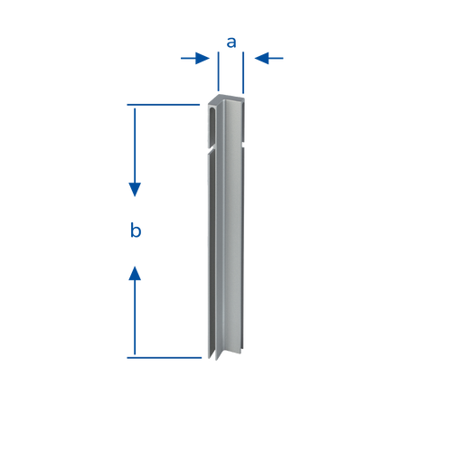 Innenecke DURABAL BO Aluminium pulverbeschichtet platingrau RAL 7036 80mm 12mm