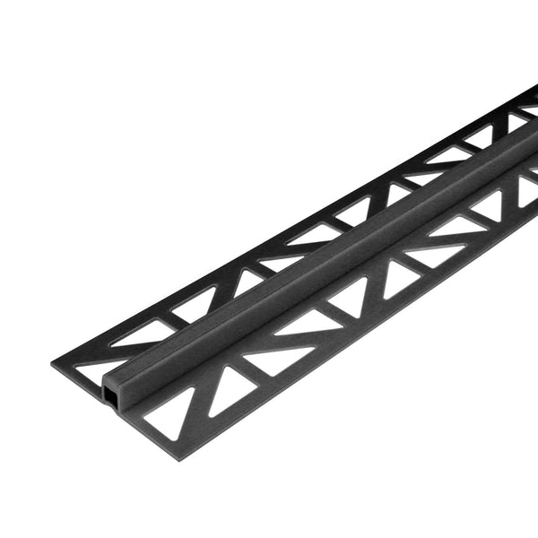 Dehn- und Bewegungsfugenprofil breite gelochte Schenkel DURAFLEX PVC PVC schwarz 12,5mm 250cm