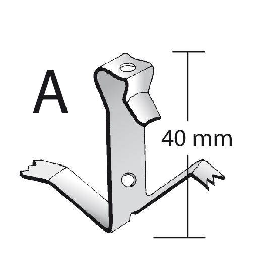 Halteclip Typ A DURAFLEX KF Edelstahl (V2A/304) silber natur 40mm