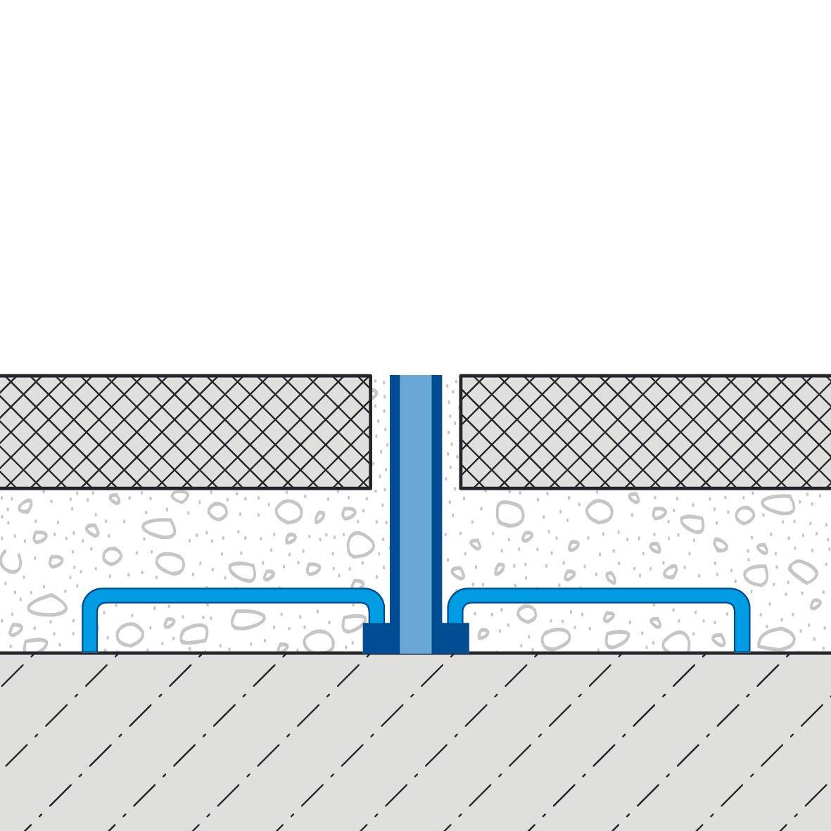 Dehn- und Bewegungsfugenprofil DURAFLEX TL Aluminium grau 50mm 250cm