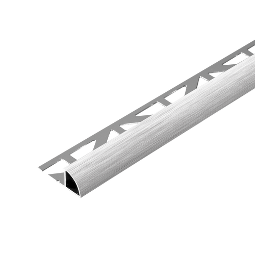 Viertelkreisprofil DURONDELL Aluminium hochglanzeloxiert gebürstet silber 10mm 250cm