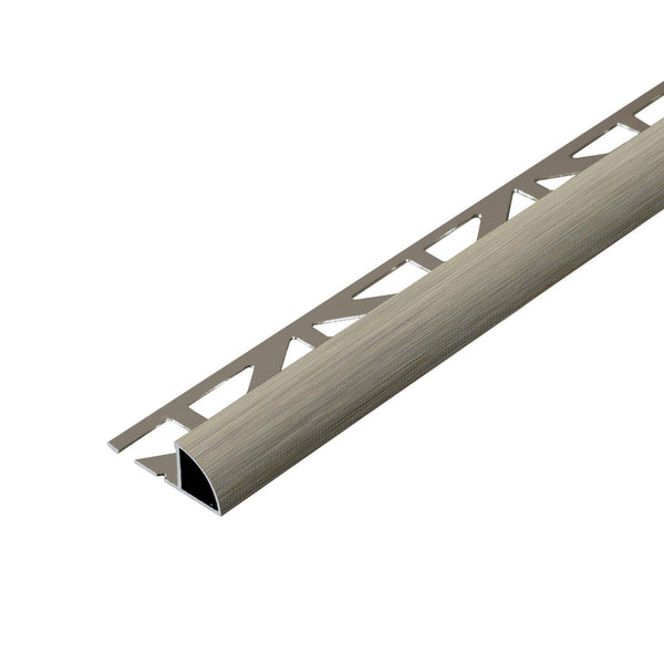Viertelkreisprofil DURONDELL Aluminium hochglanzeloxiert gebürstet titan 8mm 250cm