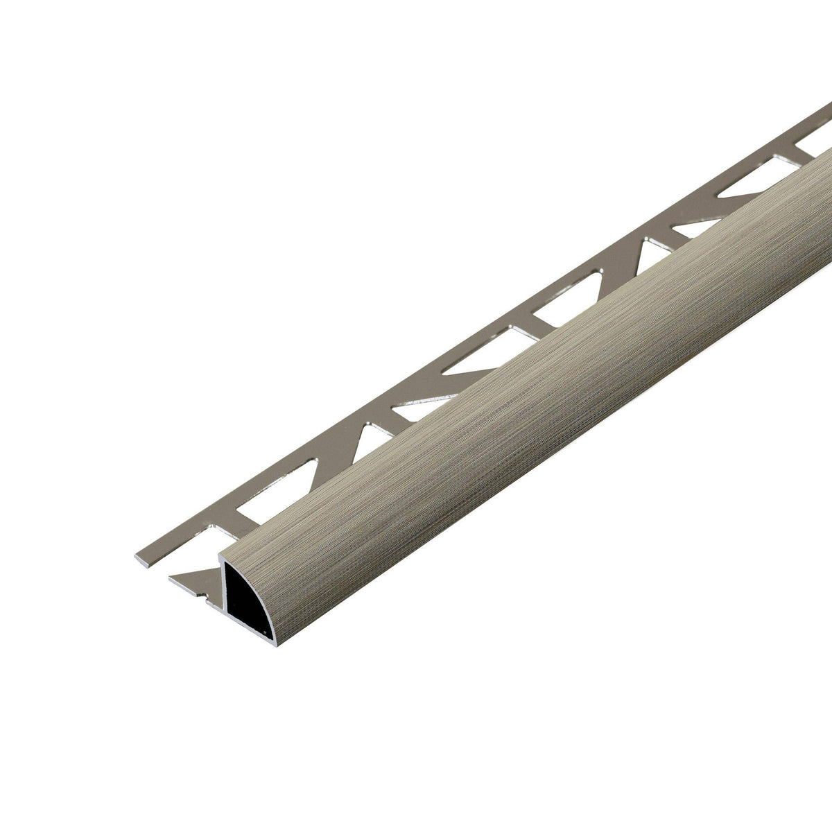 Viertelkreisprofil DURONDELL Aluminium hochglanzeloxiert gebürstet titan 8mm 250cm