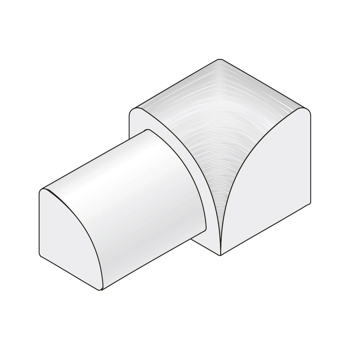 DURAL binnenhoek DURONDELL aluminium gepoedercoat zwart mat 20mm