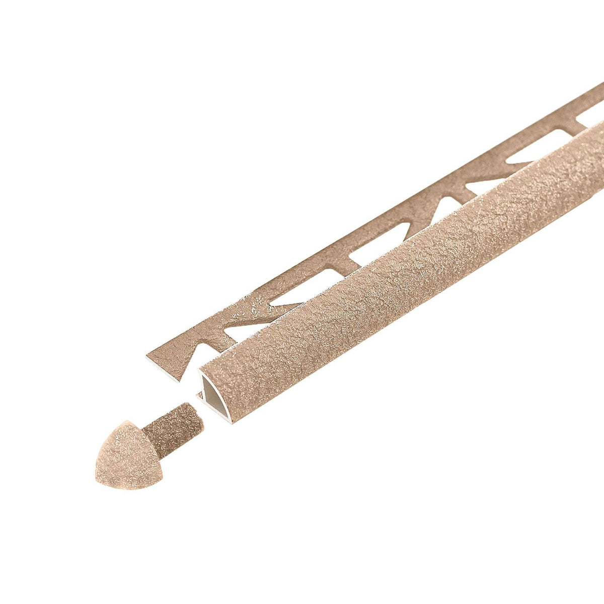 Viertelkreisprofil DURONDELL Aluminium strukturbeschichtet beige 10mm 250cm