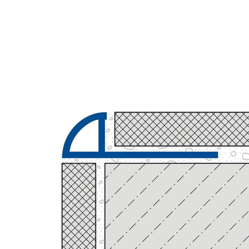 Viertelkreisprofil DURONDELL Aluminium pulverbeschichtet schwarz matt 12,5mm 300cm