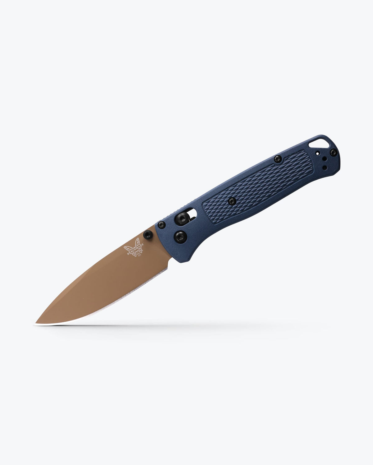 Bugout® Crater Blue Grivory® Tactical Knife - Angled Closed View | Benchmade Knife Co.