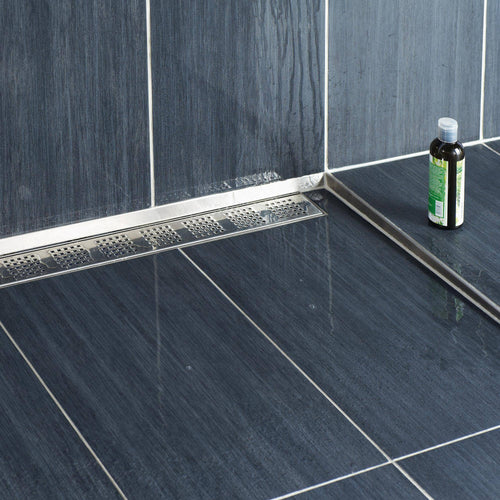 Gefällekeil rechts (in Blickrichtung zur Rinne) SHOWER-GK Edelstahl (V2A/304) gebürstet 10mm 200cm