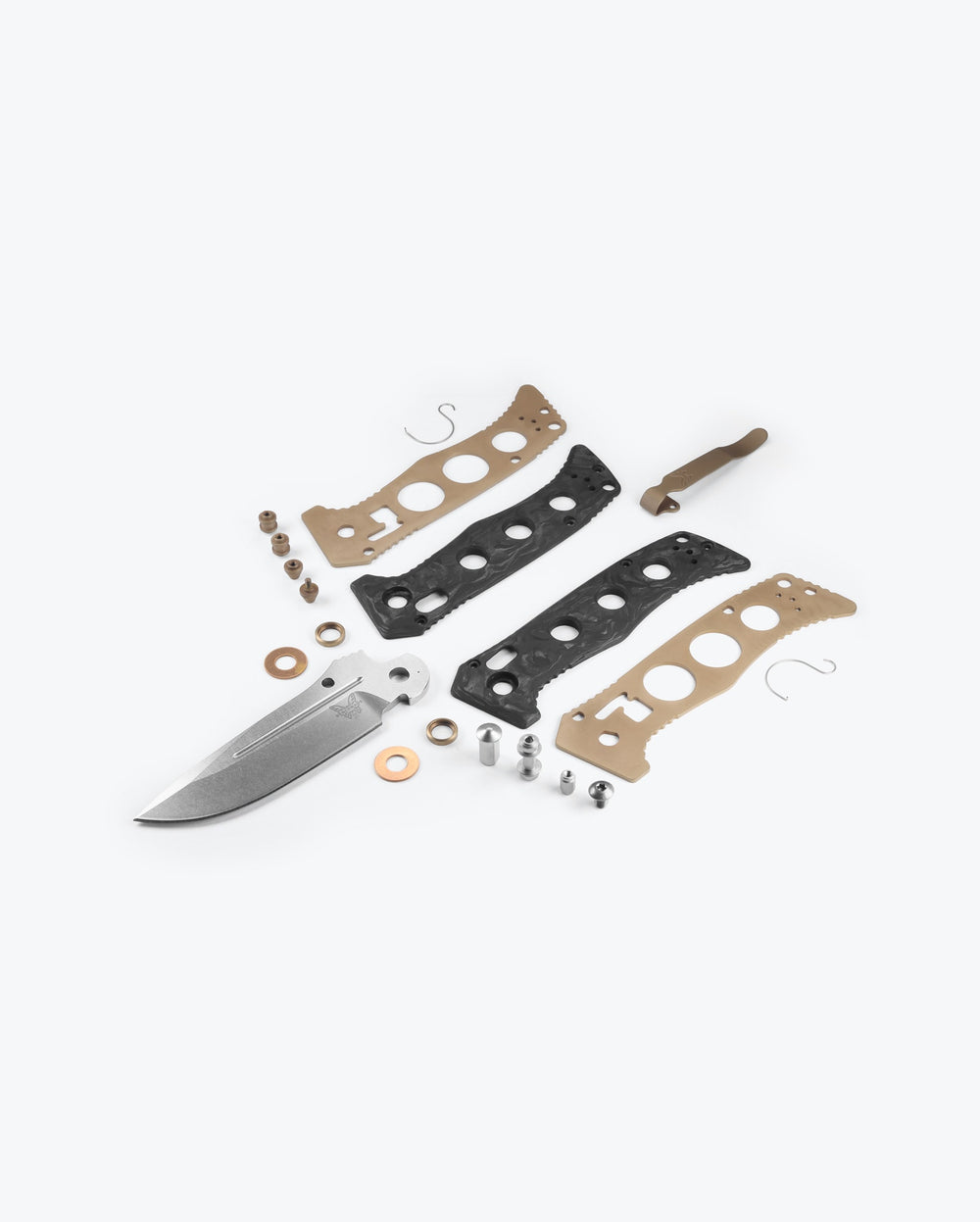 Mini Adamas® Marbled Carbon Fiber Drop-point - Exploded Parts View | Benchmade Knife Co.
