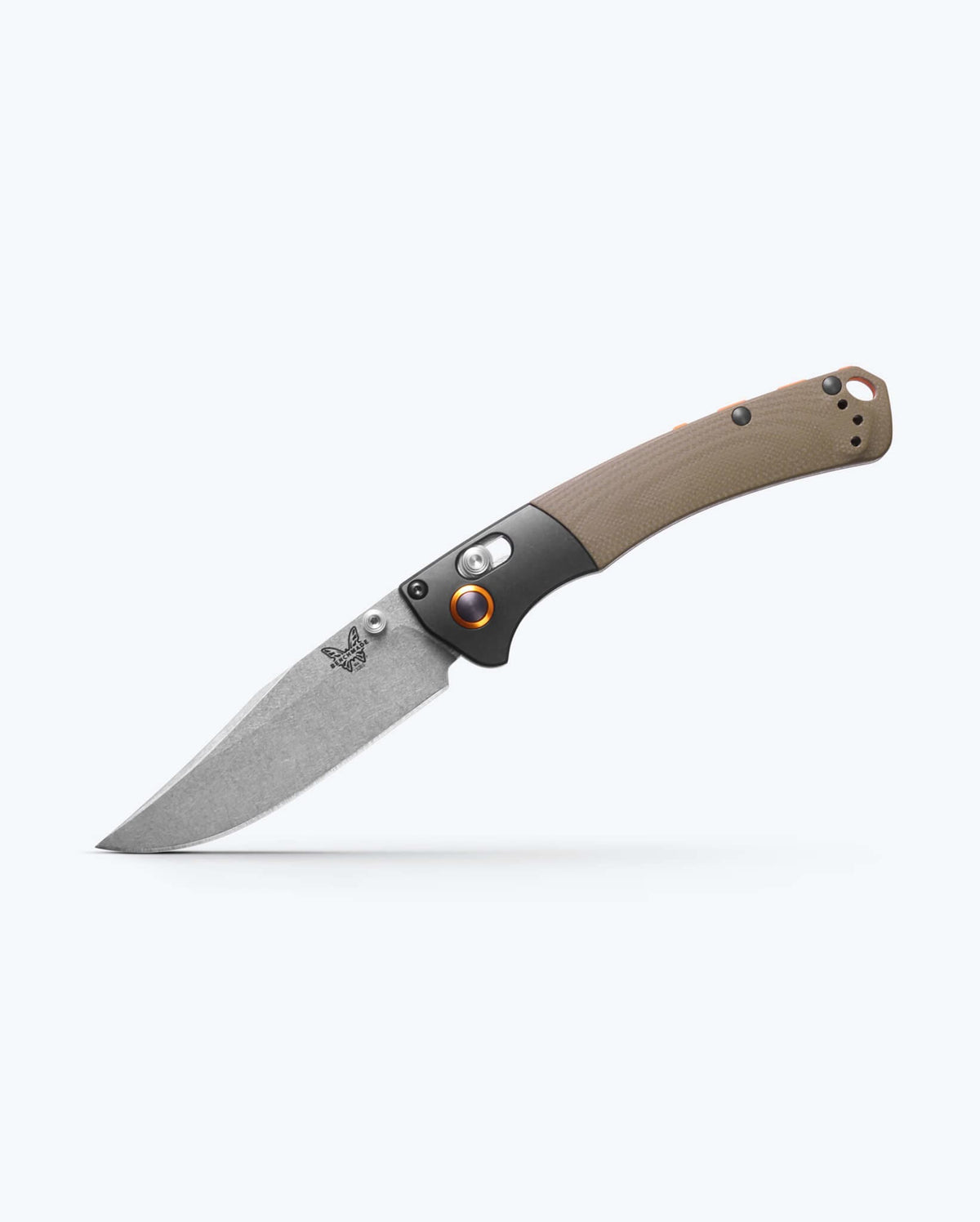 Tan Custom Mini Crooked River Knife - Front Closed | Benchmade Knife Co.