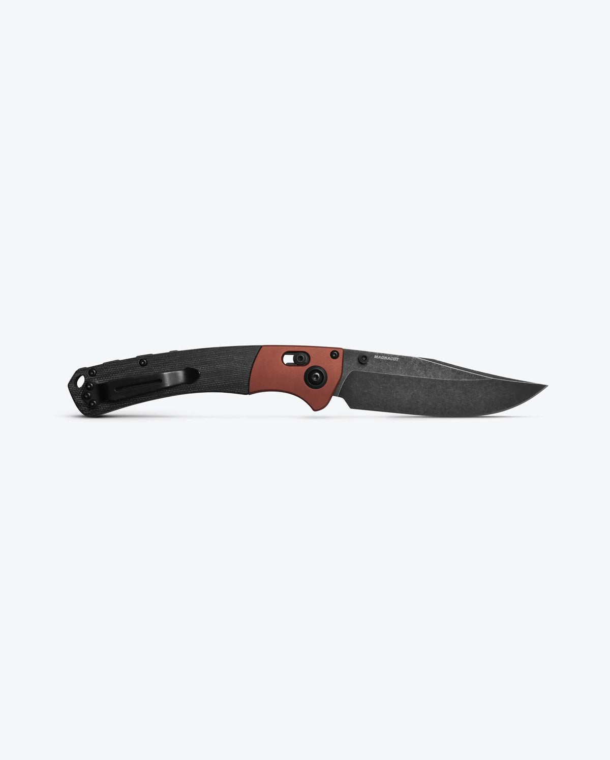 Crooked River Burnt Copper Black Micarta - Back Profile Open | Benchmade Knife Co.