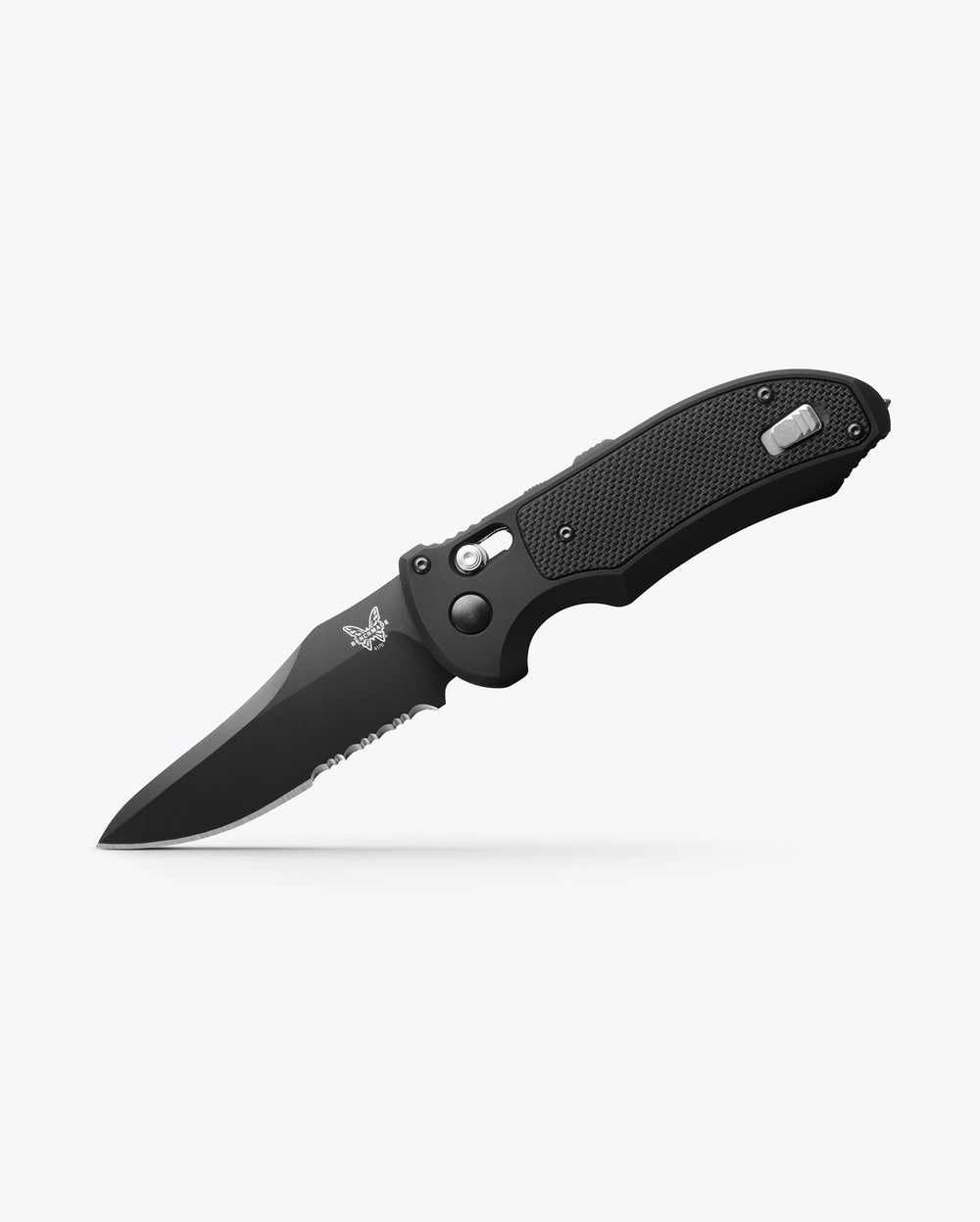Auto Triage® Black Aluminum & G10 - Angled Open View | Benchmade Knife Co.
