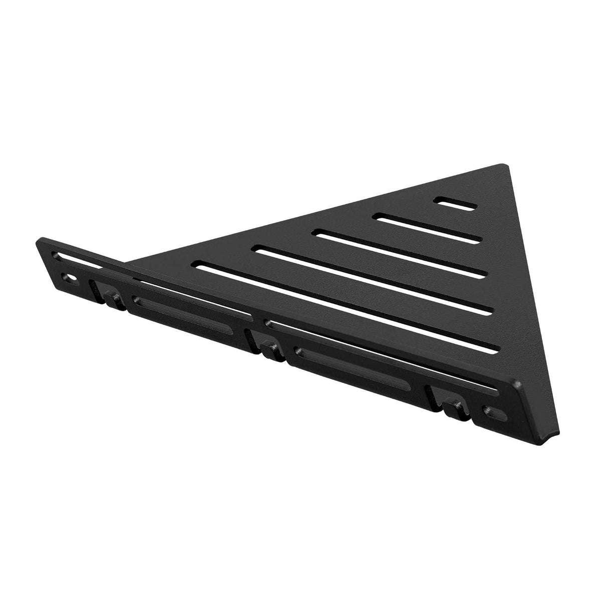 DURAL corner shelf with railing TI-SHELF LINE aluminium structured coated black 32mm