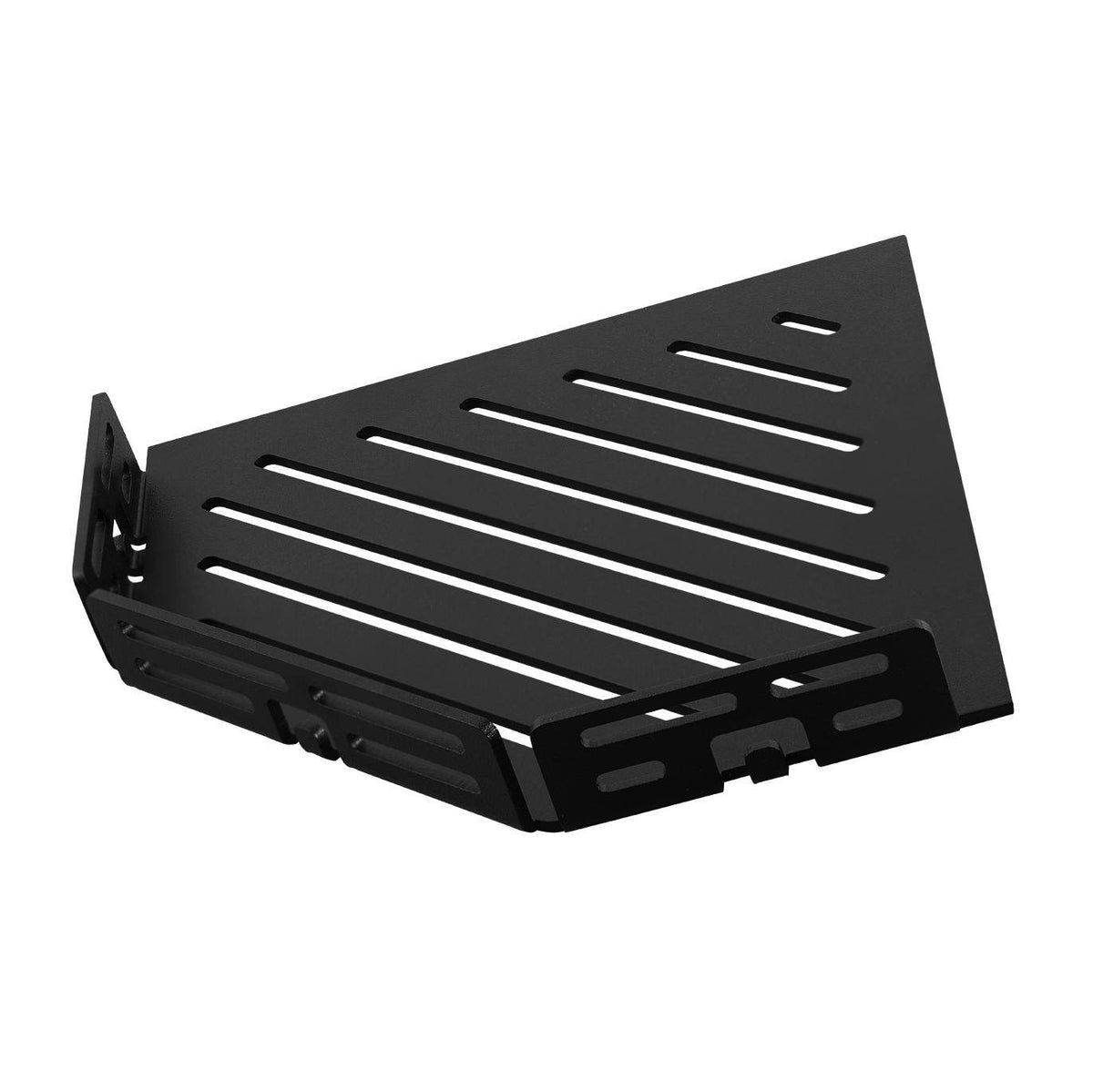 Tablette d'angle DURAL avec tringle TI-SHELF LINE Acier inoxydable (V2A/304) noir structuré 32mm