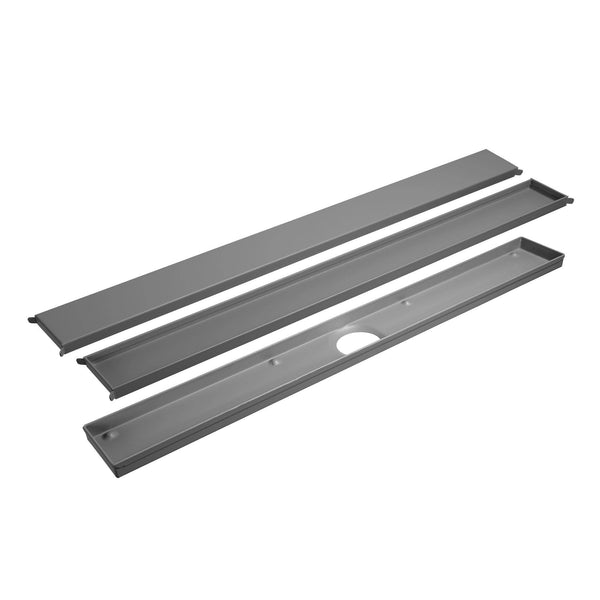 Ablaufrinne Doubleface MYVARIO-LINE Edelstahl (V2A/304) strukturbeschichtet betongrau RAL 0006500 70cm