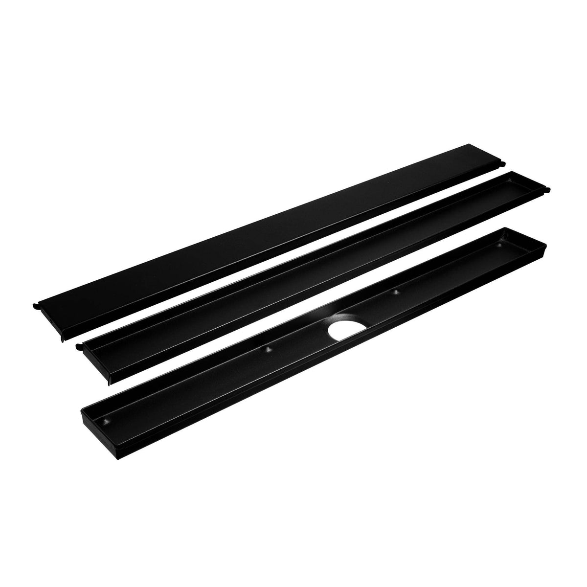 Ablaufrinne Doubleface MYVARIO-LINE Edelstahl (V2A/304) schwarz matt RAL 9011 strukturbeschichtet 90cm