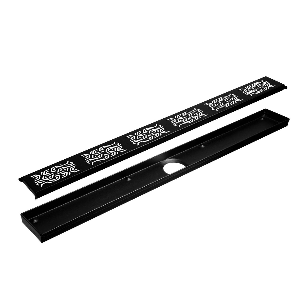 Caniveau DURAL Penta MYVARIO-LINE acier inoxydable (V2A/304) noir mat RAL 9011 structuré 70cm