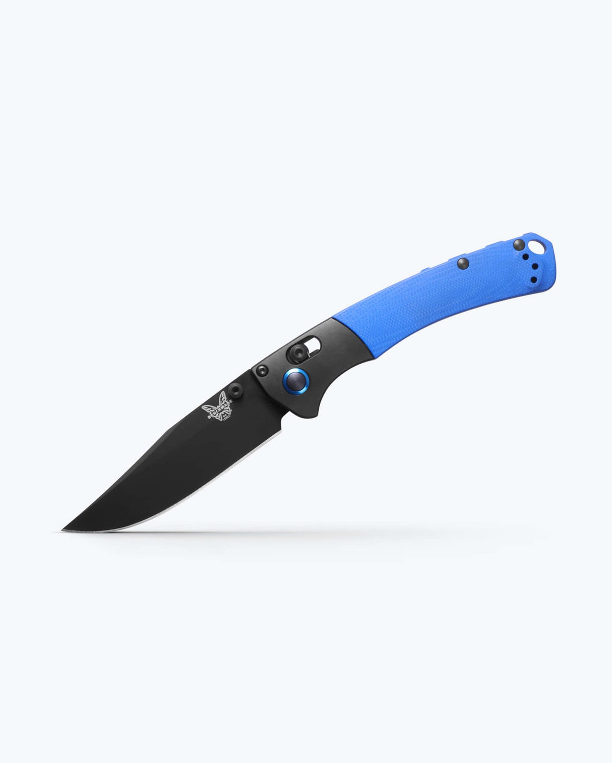 Blue Custom Mini Crooked River Knife - Angled Tip Down | Benchmade Knife Co.
