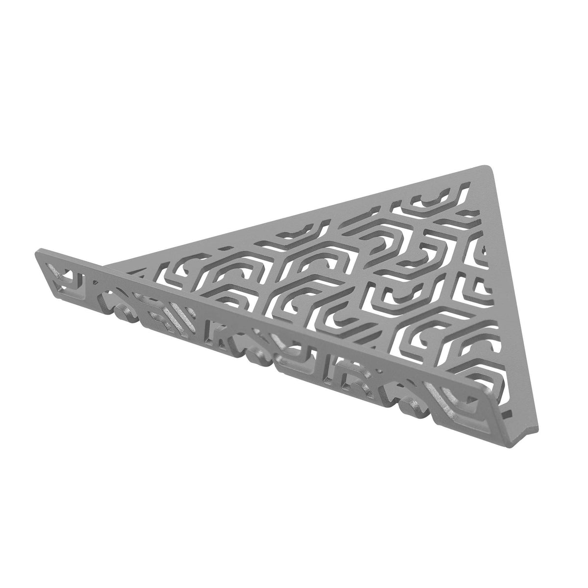 Eckablage mit Reling TI-SHELF PENTA Aluminium strukturbeschichtet betongrau RAL 0006500 32mm