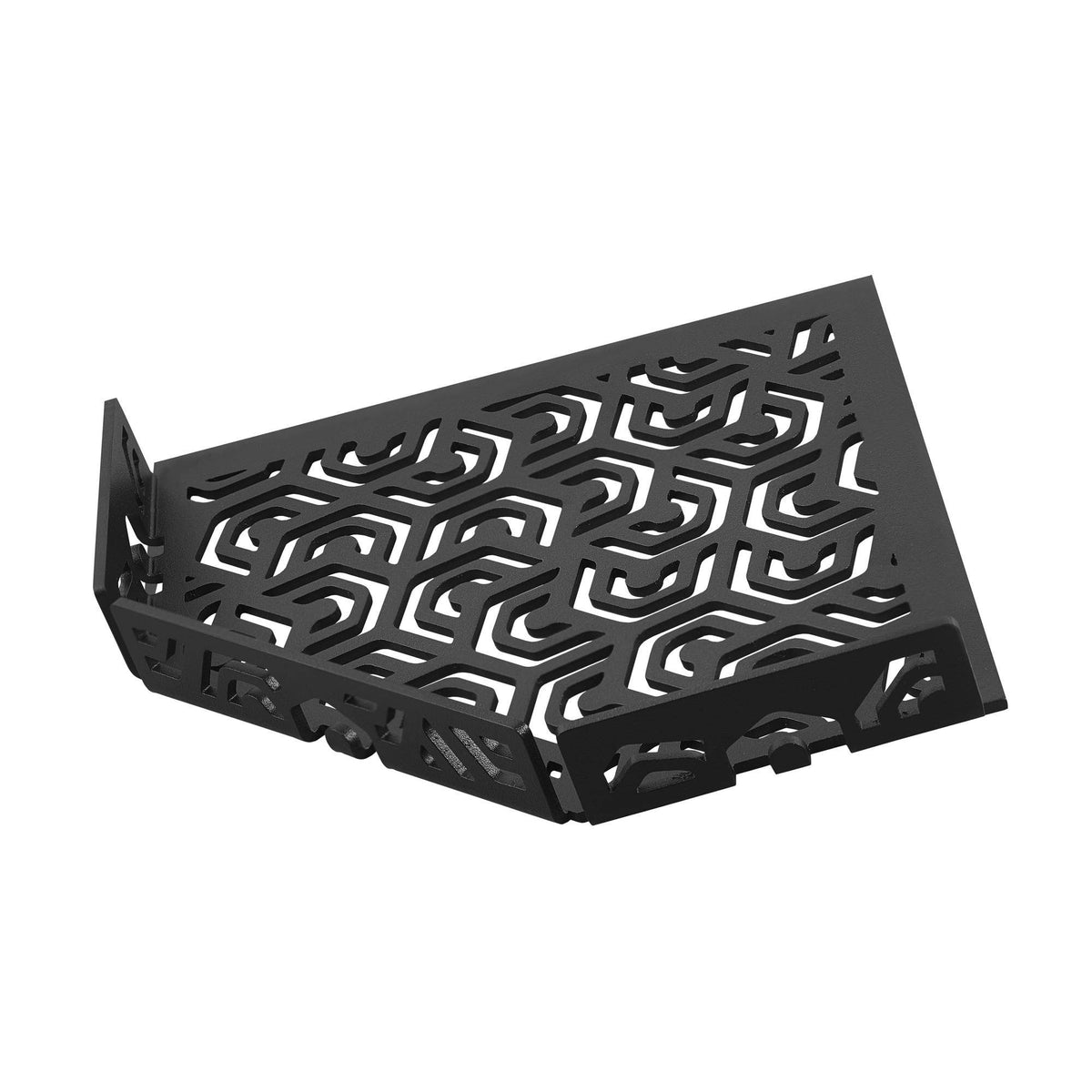 Tablette d'angle DURAL avec tringle TI-SHELF PENTA Acier inoxydable (V2A/304) noir structuré 32mm