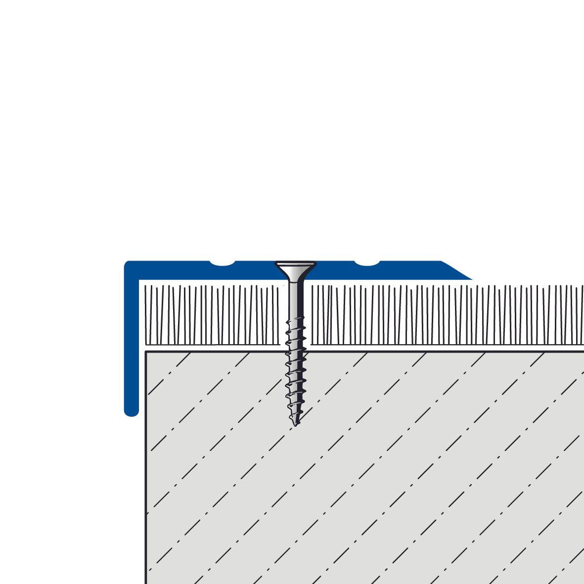 DURAL Profilé pour marches d'escalier percé PROTECT Aluminium anodisé titane 10mm 270cm