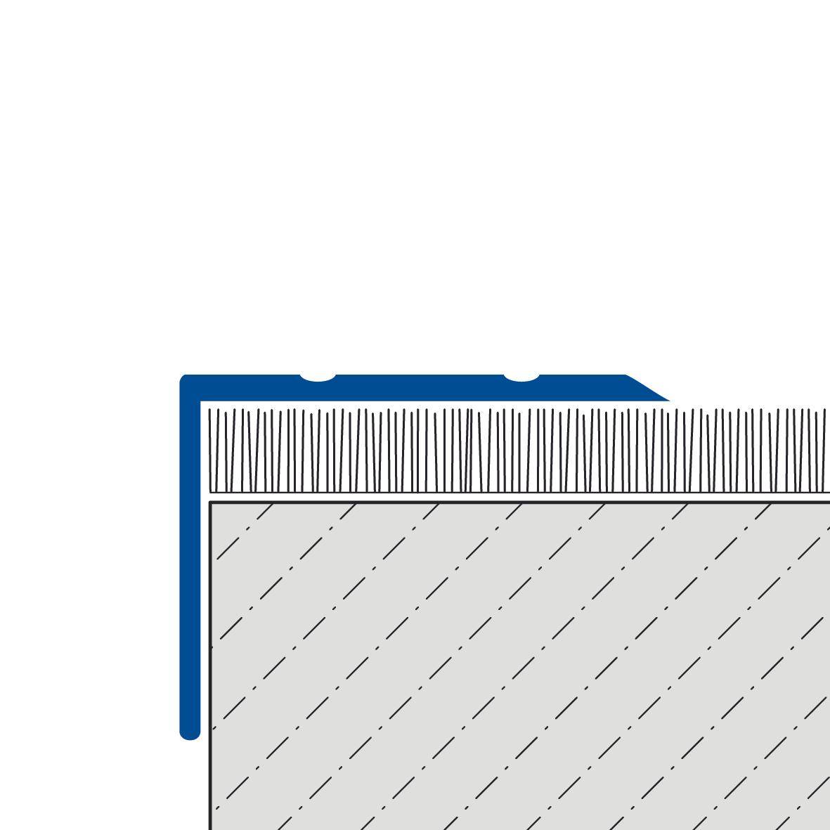 DURAL Profilé pour marches d'escalier non percé PROTECT Aluminium anodisé titane 20mm 270cm