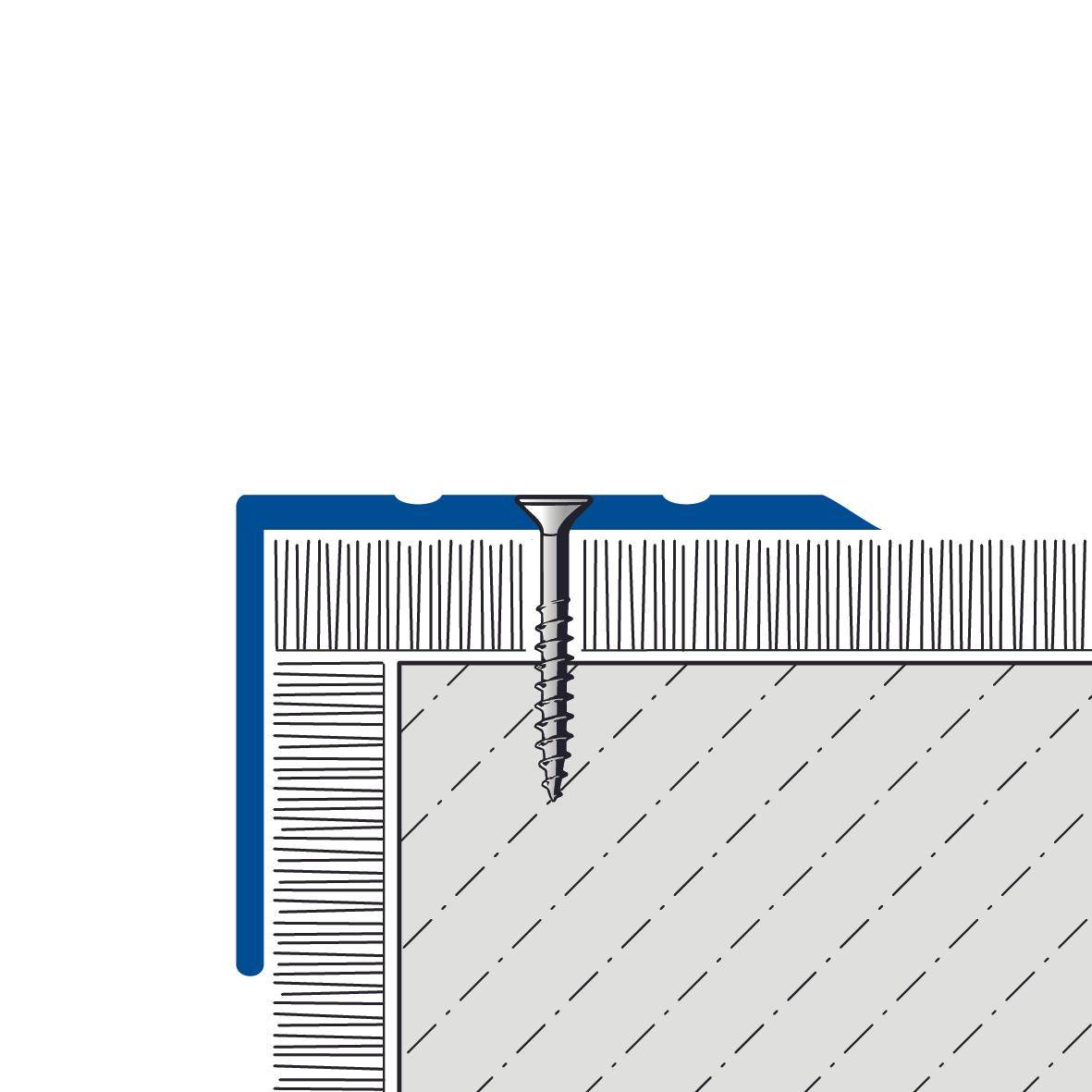Treppenstufenprofil gebohrt PROTECT Aluminium eloxiert titan 20mm 270cm