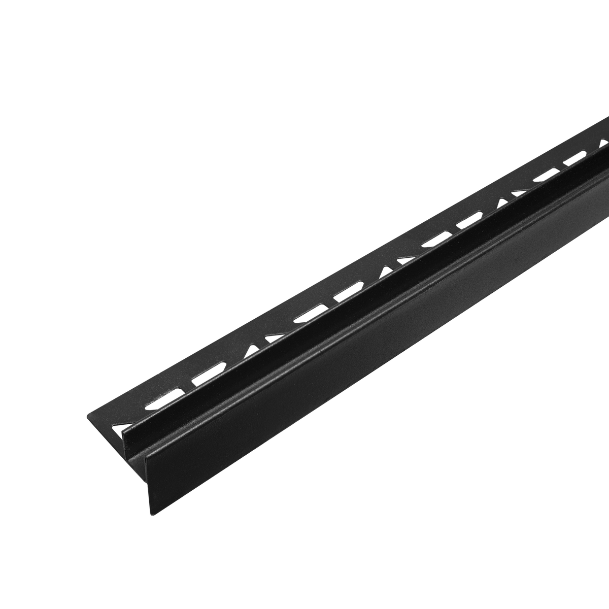 Gefällekeil zur Glasaufnahme links SHOWER-GK GLAS FLOOR Edelstahl (V2A/304) schwarz matt RAL 9011 strukturbeschichtet 19mm 98cm