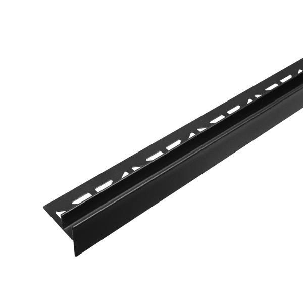 Cale de pente DURAL pour recevoir le verre à gauche SHOWER-GK GLAS FLOOR acier inoxydable (V2A/304) noir mat RAL 9011 structuré 19mm 148cm
