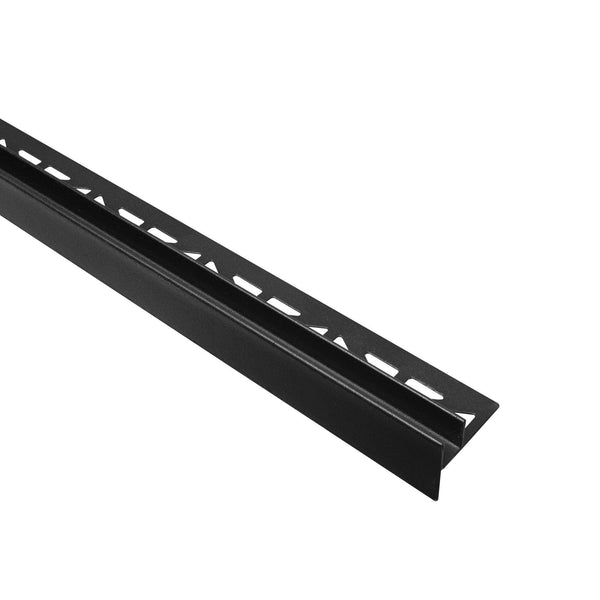Cale de pente DURAL pour recevoir le verre à droite SHOWER-GK GLAS FLOOR acier inoxydable (V2A/304) noir mat RAL 9011 structuré 19mm 200cm