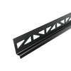 DURAL wandaansluiting schuine wig rechts (in de richting van de goot) SHOWER-GK TEGEL RVS (V2A/304) zwart mat RAL 9011 structuur gecoat 11mm 120cm
