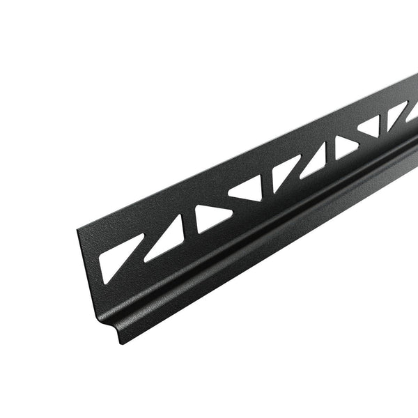 DURAL wall connection gradient wedge right (looking towards the gutter) SHOWER-GK TILE stainless steel (V2A/304) black matt RAL 9011 textured coated 12.5mm 120cm