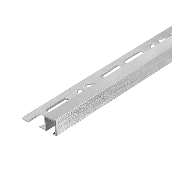 Abschlussprofil SQUARELINE Aluminium hochglanzeloxiert gebürstet silber 7mm 250cm