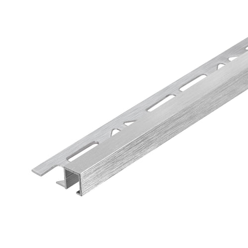 Profilé de finition DURAL SQUARELINE aluminium anodisé brillant brossé argent 10mm 250cm